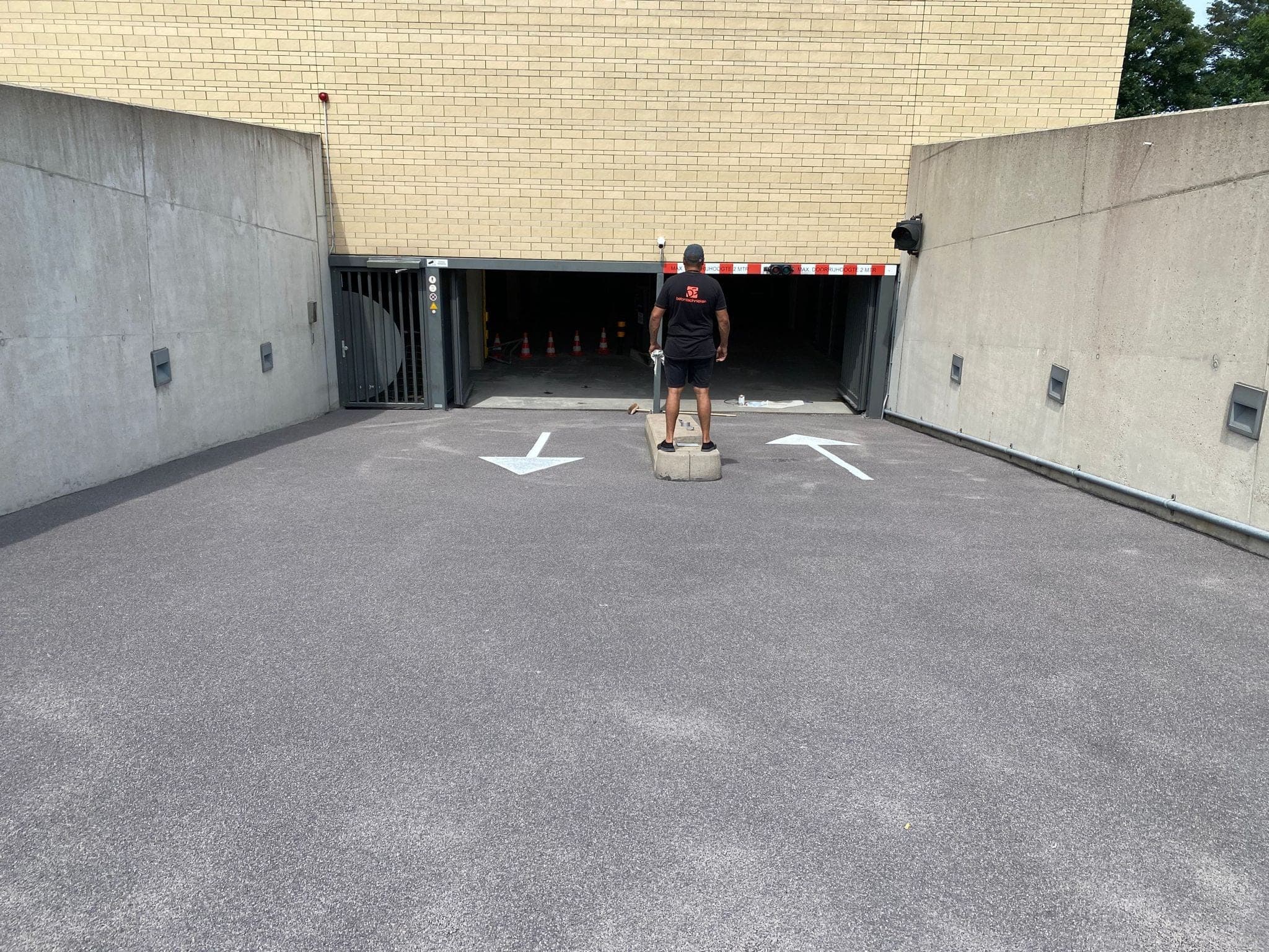 Hellingbaan van een parkeergarage in Rotterdam
